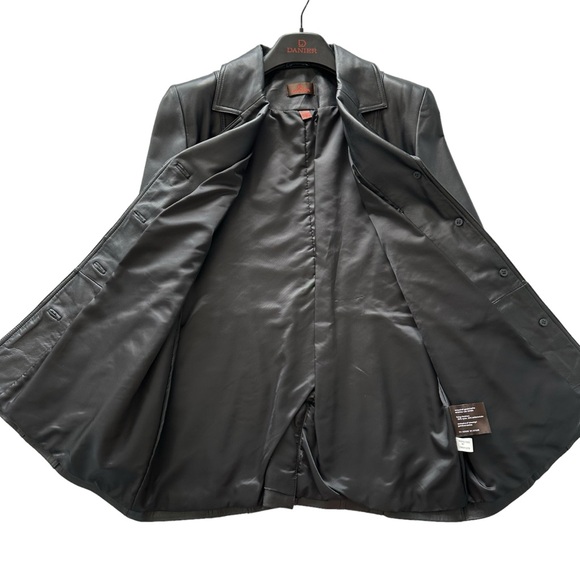MOBWIFE AESTHETIC: DANIER GENUINE BLACK LEATHER JACKET, US XL - Picture 4 of 13